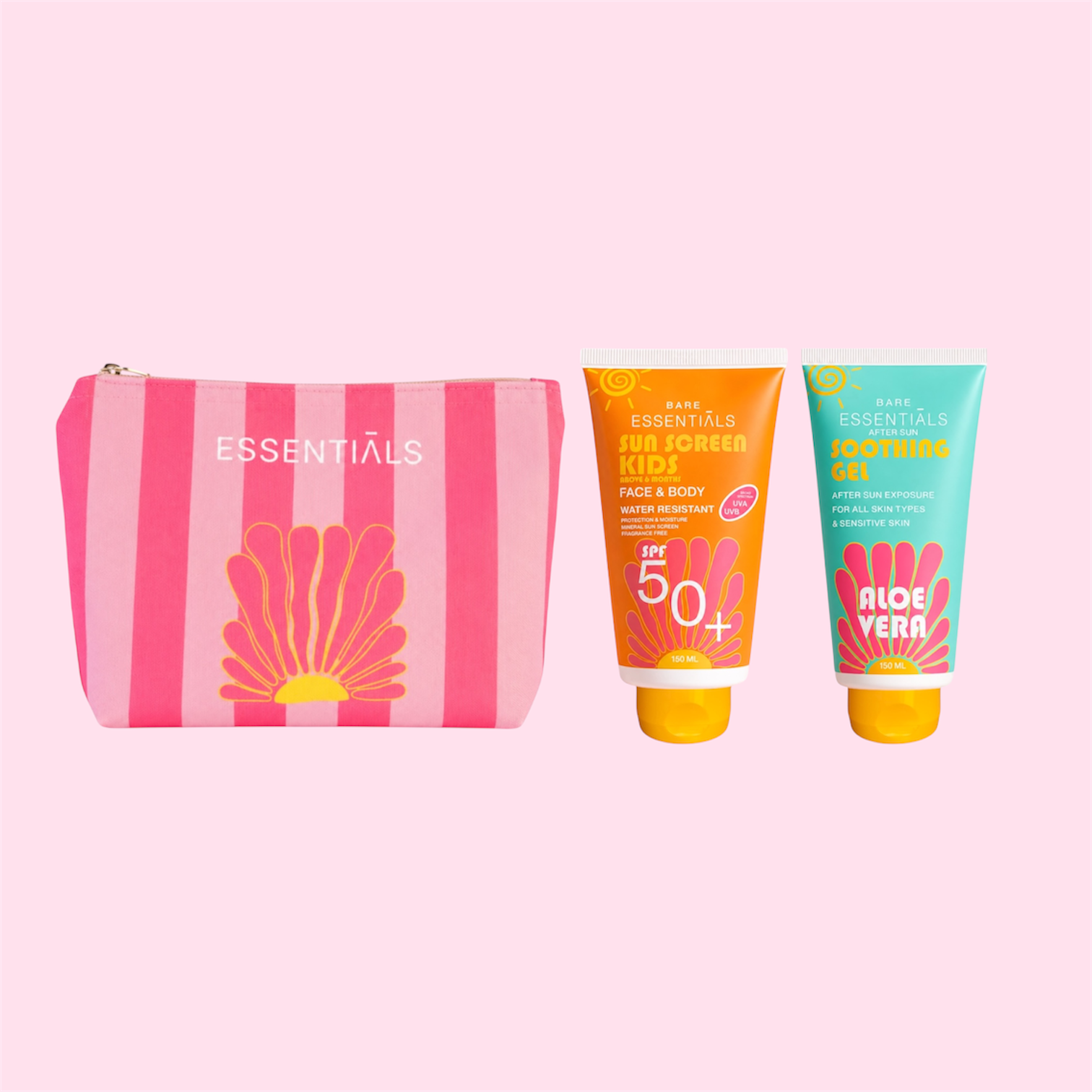 Sensitive or Kids Sunscreen SPF50+ with Soothing Gel + SOL Pouch