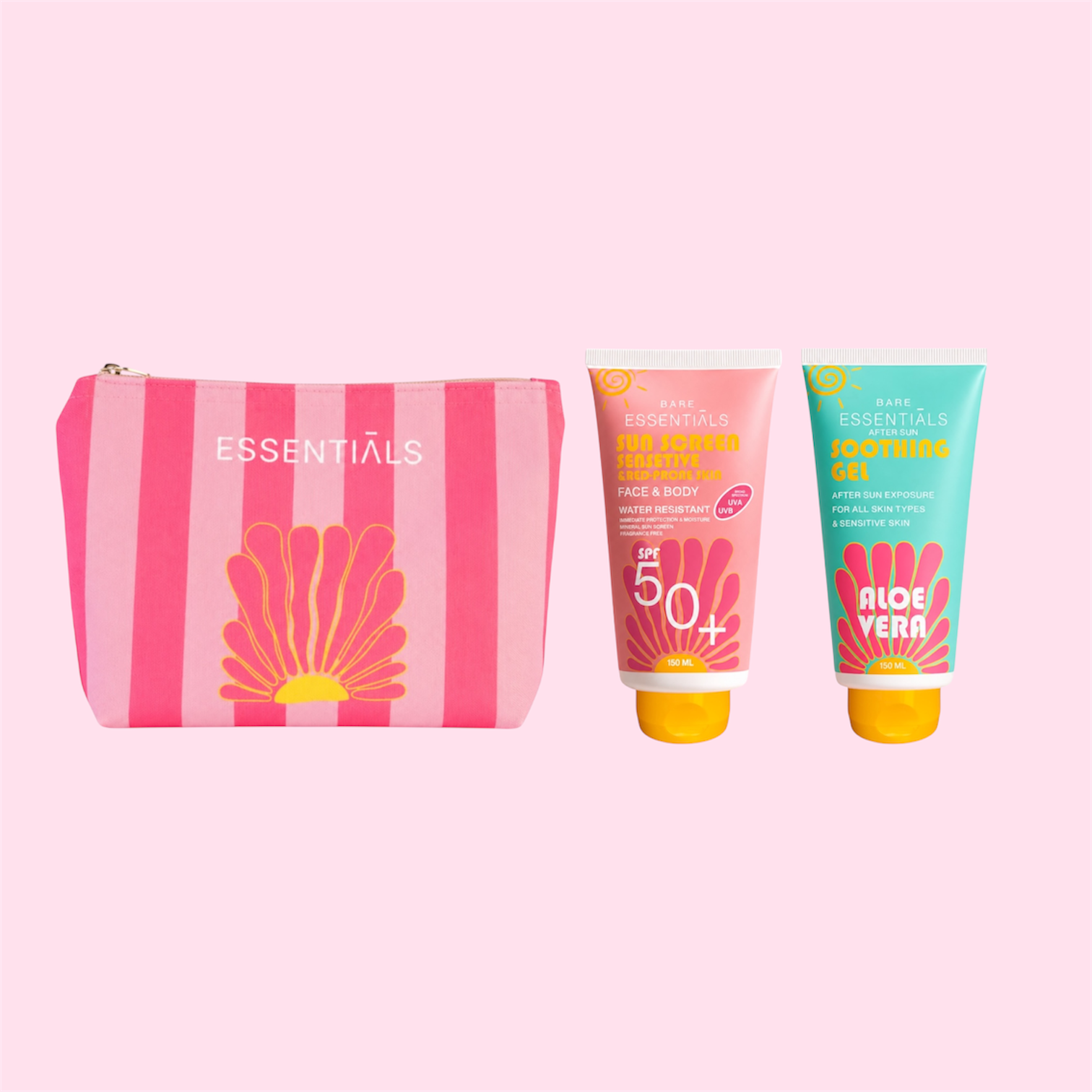 Sensitive or Kids Sunscreen SPF50+ with Soothing Gel + SOL Pouch